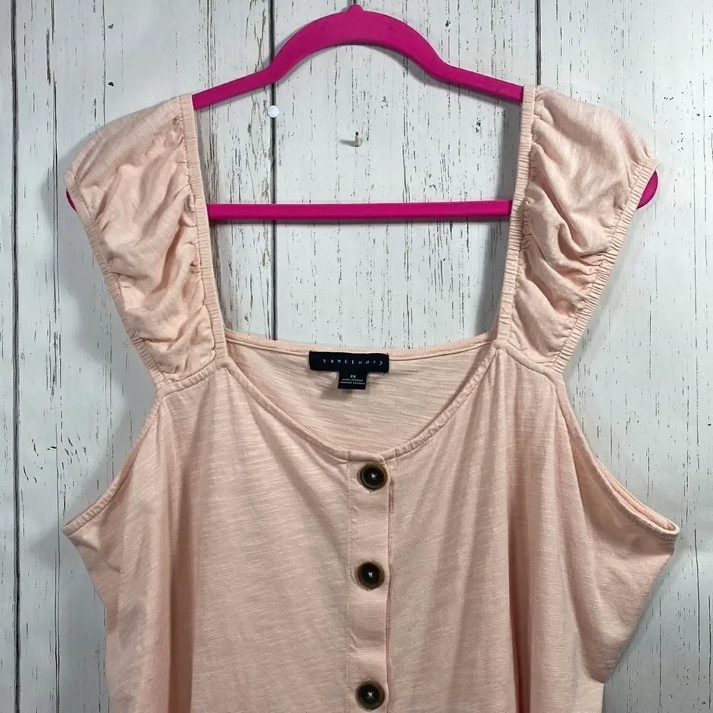 Sanctuary Sleeveless High Low Wide Tank Strap Top